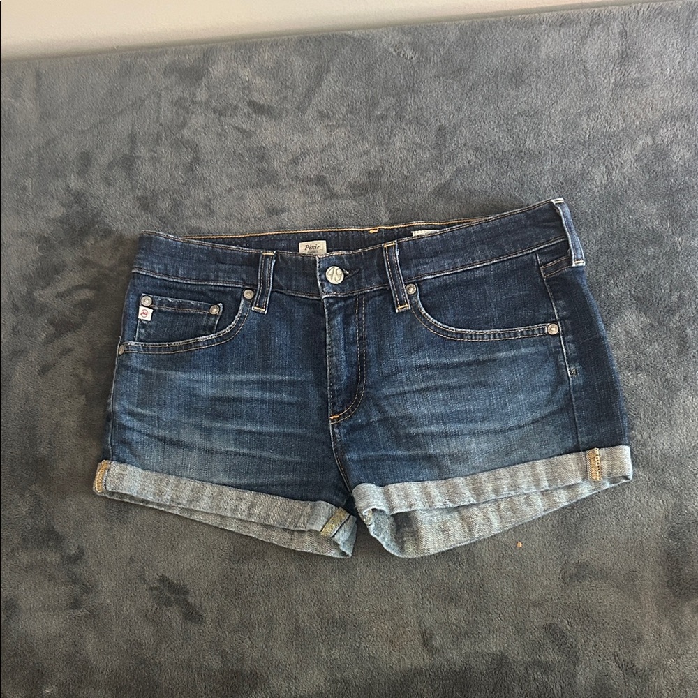 AG Adriano Goldschmied Dark Blue Jean Shorts - Picture 2 of 5